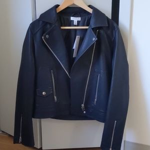 Topshop Faux Black Leather Moto Biker Jacket NWT
